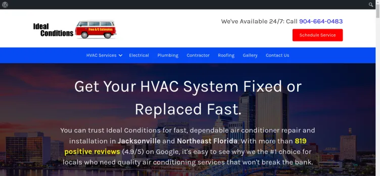 Screenshot Ideal Conditions Heating & Air Conditioning