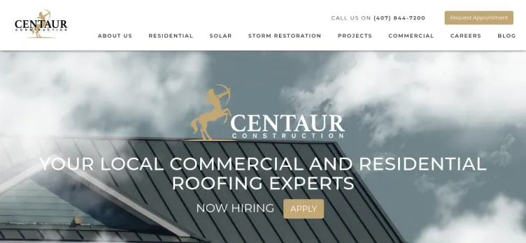 Screenshot Centaur Roofing & Construction