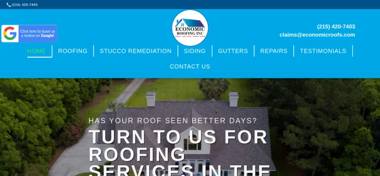 Screenshot Economic Roofing