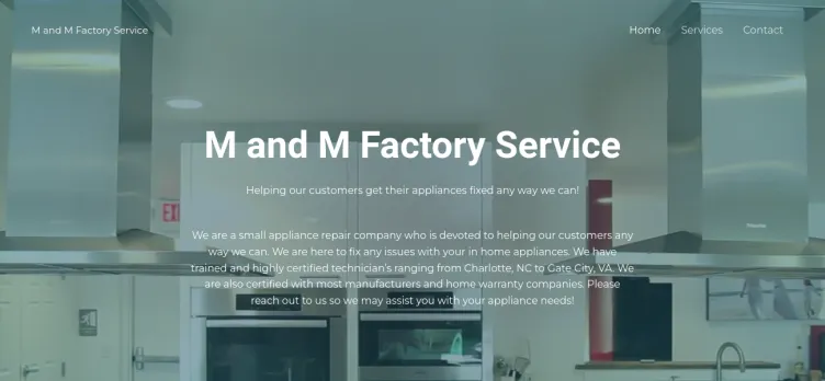 Screenshot M&M Factory Service