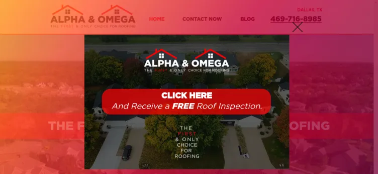 Screenshot Alpha & Omega Roofing and Construction Solutions