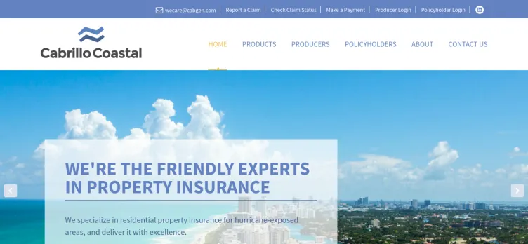 Screenshot Cabrillo Coastal General Insurance Agency