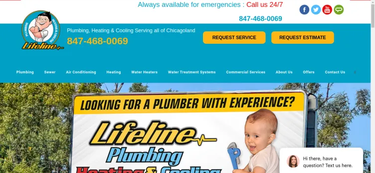 Screenshot Lifeline Plumbing, Heating & Cooling