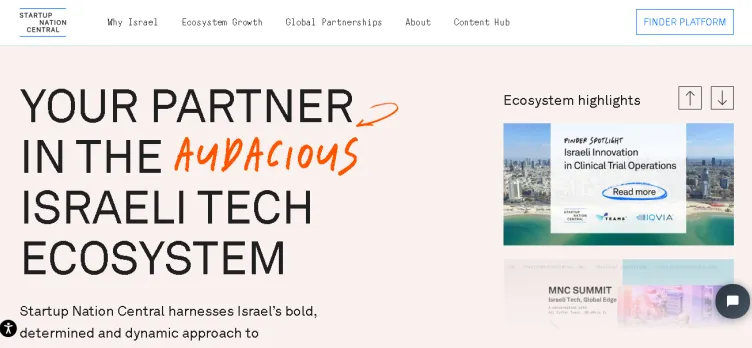 Screenshot Startup Nation Central