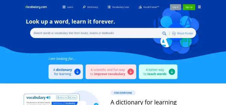 Screenshot Vocabulary.com