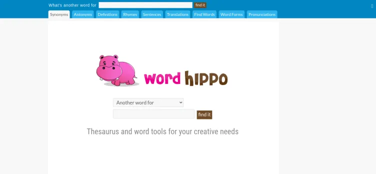 Screenshot WordHippo