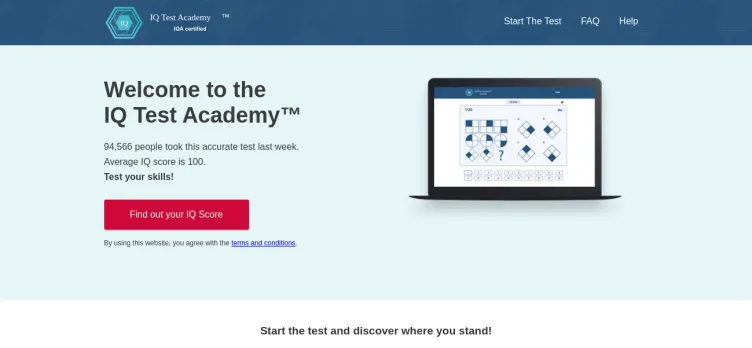 Screenshot IQ Test Academy