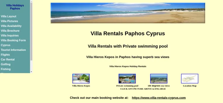 Screenshot Cyprus Villa Holidays