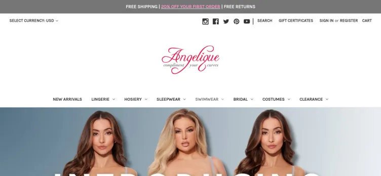 Screenshot Angelique Lingerie