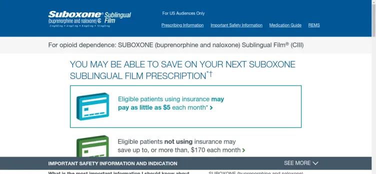 Screenshot Suboxone.com