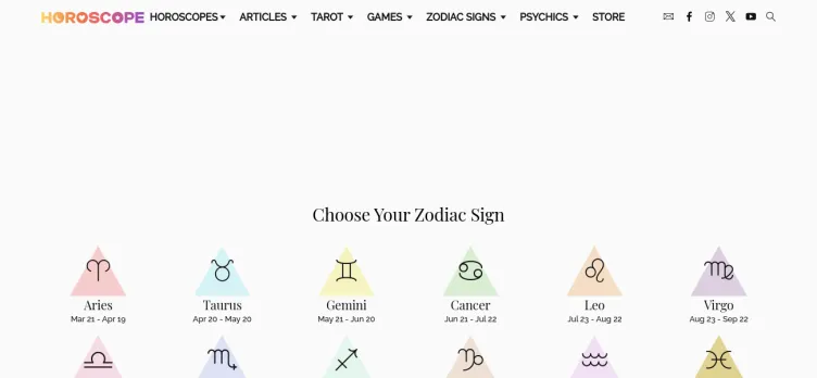 Screenshot Horoscope.com