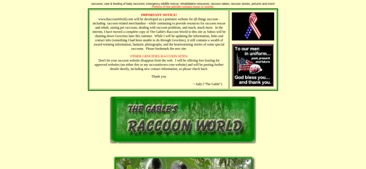 Screenshot RaccoonWorld.com