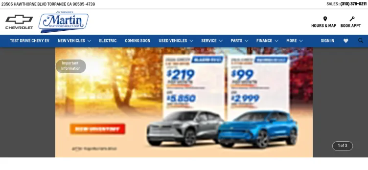 Screenshot MartinChevrolet.com