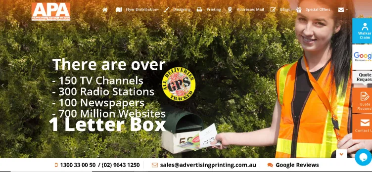 Screenshot AdvertisingPrinting.com.au