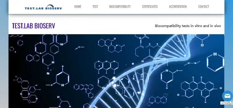 Screenshot TestLab-BioServ.com
