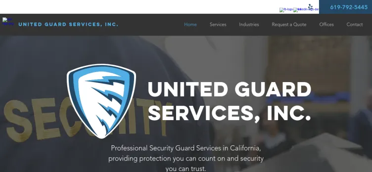 Screenshot UnitedGuardServices.com