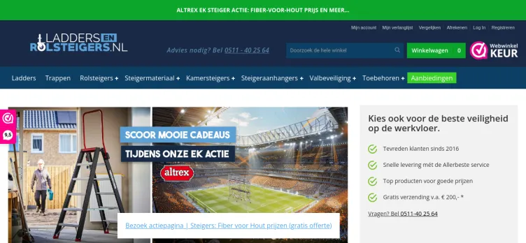 Screenshot Laddersenrolsteigers.nl