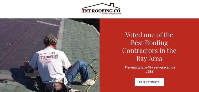 Screenshot TNT Roofing San Jose