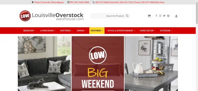 Screenshot Louisville Overstock Warehouse