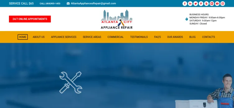 Screenshot AtlantaAppliancesRepair.net