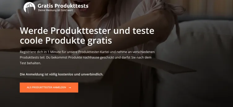 Screenshot Gratis-Produkttests.com