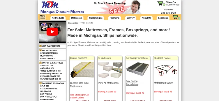 Screenshot Michigan Discount Mattress