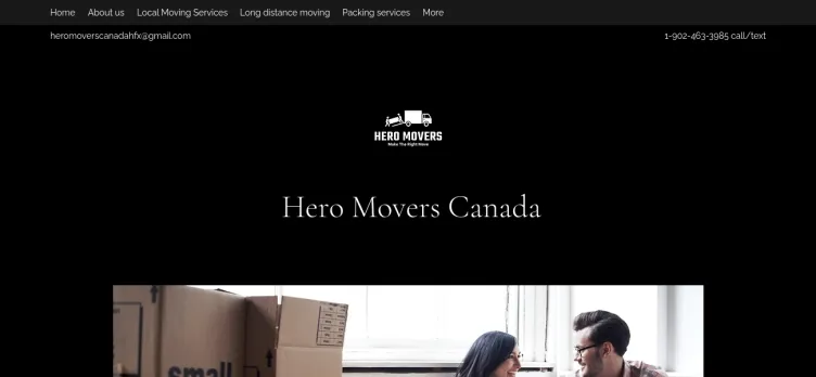 Screenshot Hero Movers Canada