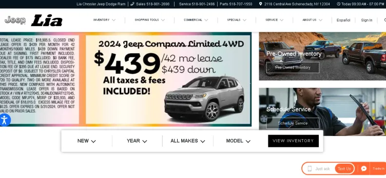 Screenshot Lia Chrysler Jeep Dodge Ram