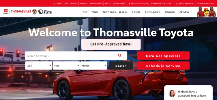 Screenshot Thomasville Toyota
