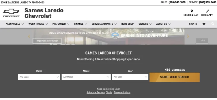 Screenshot Sames Laredo Chevrolet