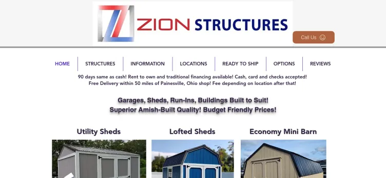 Screenshot ZionStructures.com