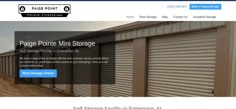 Screenshot Paige Pointe Mini Storage