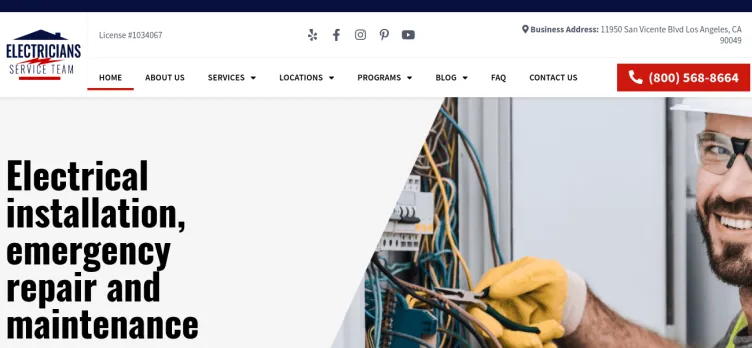 Screenshot Electricians Service Team