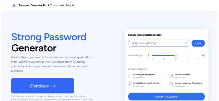 Screenshot passwordgeneratorpro