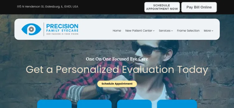 Screenshot Precision Family Eye Care