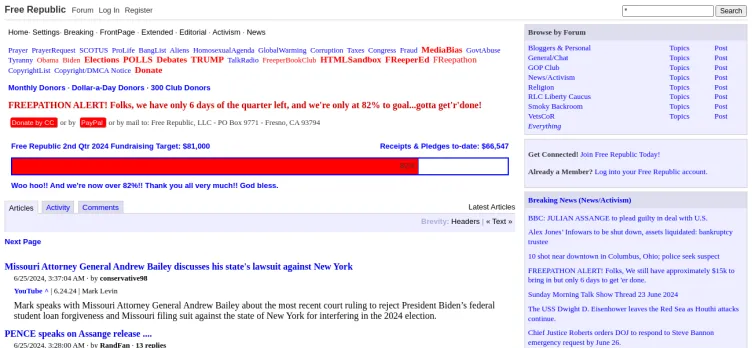 Screenshot Free Republic