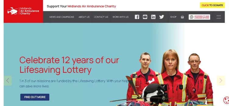 Screenshot MidlandsAirAmbulance.com