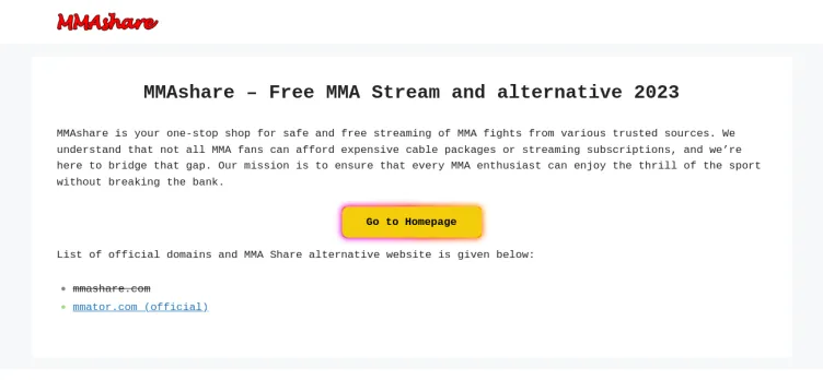 Screenshot mmashare.live