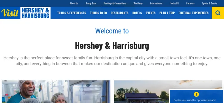 Screenshot Visit Hershey & Harrisburg