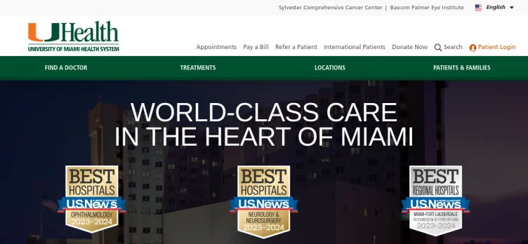 Screenshot UMiamiHealth.org