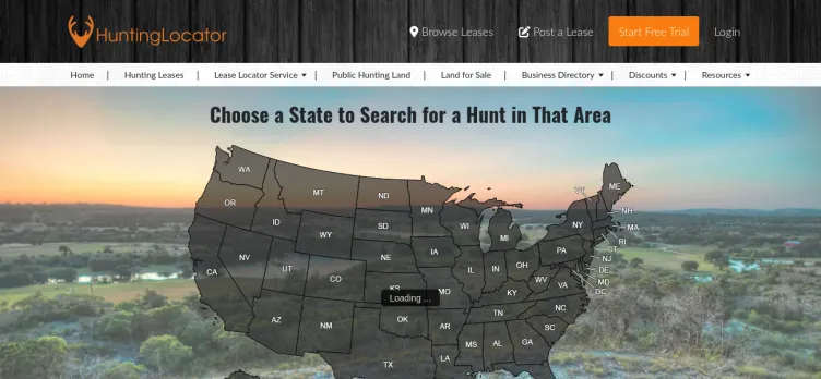 Screenshot HuntingLocator.com