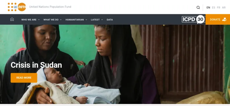 Screenshot UNFPA.org