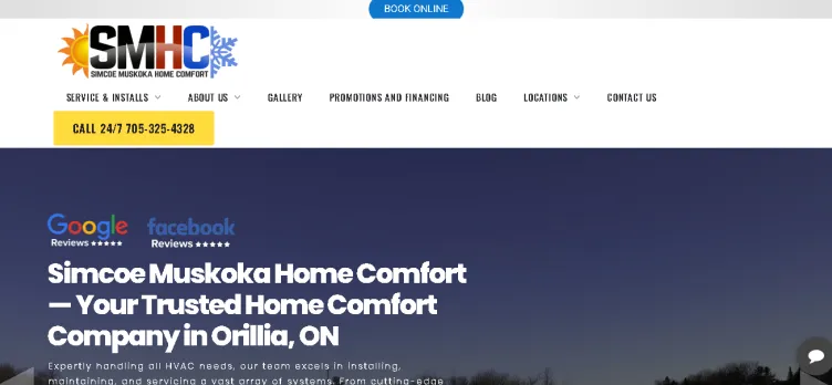 Screenshot Simcoe Muskoka Home Comfort