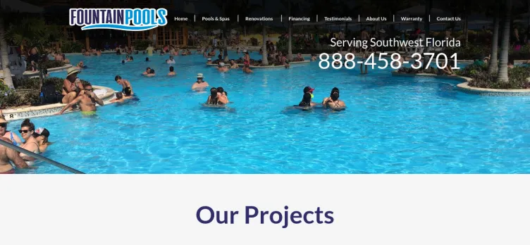 Screenshot FountainPools.com