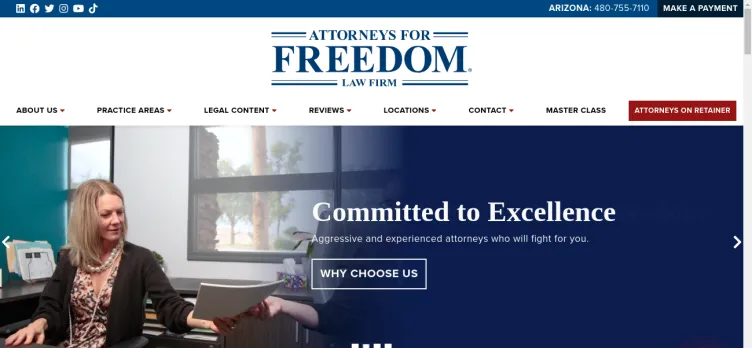 Screenshot AttorneysForFreedom.com