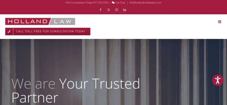 Screenshot Holland Trial Lawyers