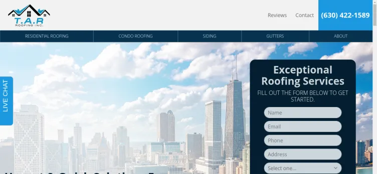 Screenshot TarRoofing.com