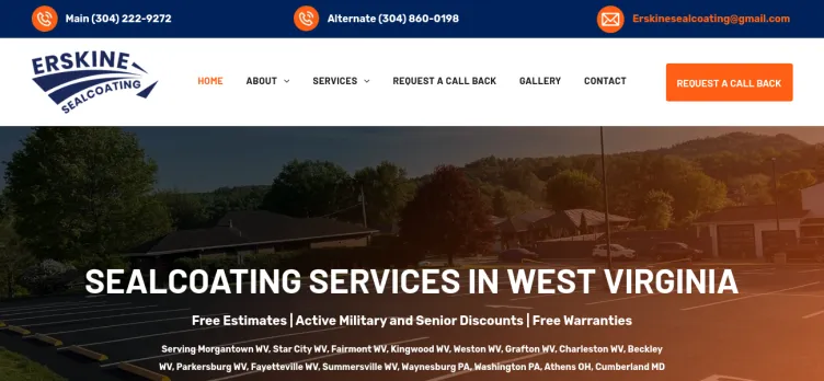 Screenshot Erskine Construction And Seal Coat