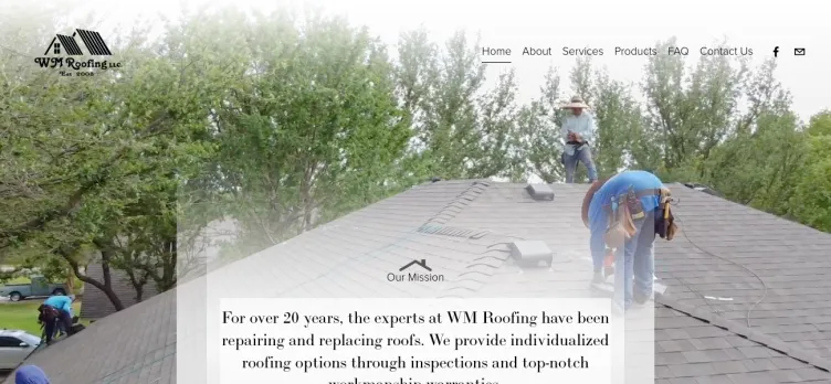 Screenshot WM Roofing