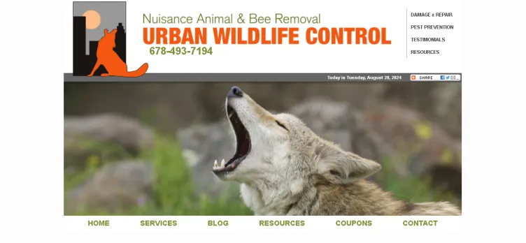 Screenshot Urban Wildlife Control